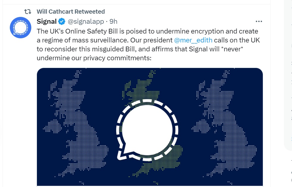 واٹس ایپ کے سی ای او نے برطانیہ کے آن لائن سیفٹی بل کے خلاف سگنلز کے موقف کی حمایت کی۔
